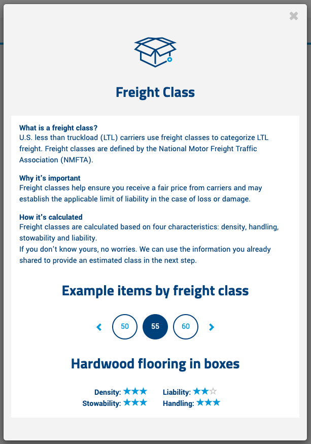 What is a freight class?